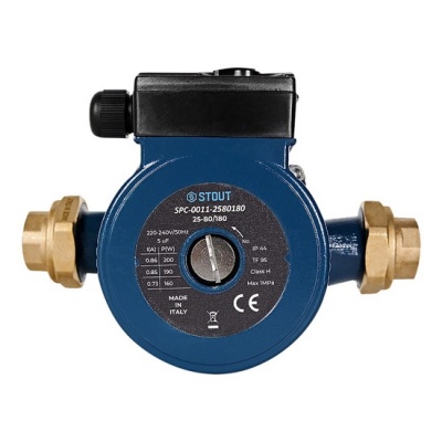 Насос циркуляционный STOUT 25-80 180 для ГВС с латунными гайками