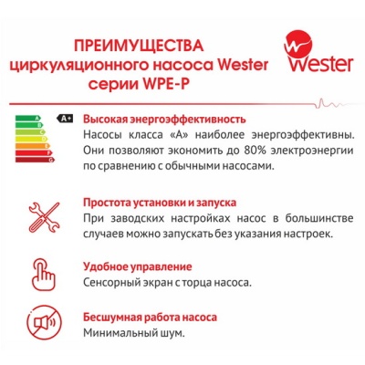 Насос циркуляционный Wester WPE 25-180 P 180 для отопления