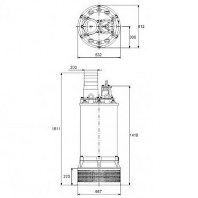 Насос дренажный Grundfos DWK.O.13.150.150.5.1D без поплавка