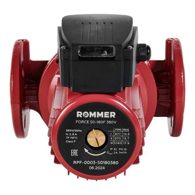 Насос циркуляционный ROMMER FORCE 50-180F 380 В фланцевый для отопления