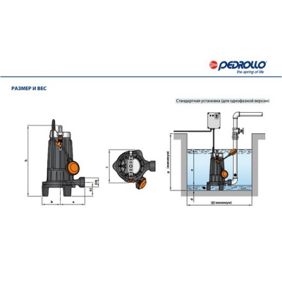 Насос фекальный Pedrollo TRITUS TRm 1.3 с поплавком