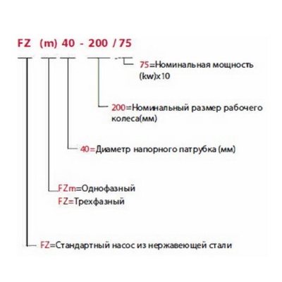 Насос поверхностный FANCY FZ 50-200/92 3-380 В AISI 316