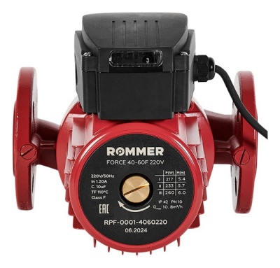 Насос циркуляционный ROMMER FORCE 40-60F 220 В фланцевый для отопления