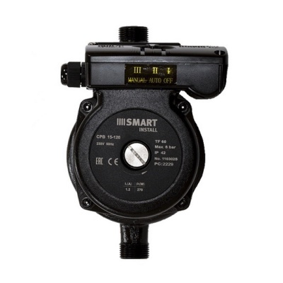 Насос циркуляционный SMART Install CPB 15-120 195мм 270Вт 230В 50Гц для повышения давления