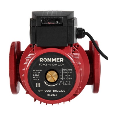 Насос циркуляционный ROMMER FORCE 40-120F 220 В фланцевый для отопления
