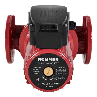 Насос циркуляционный ROMMER FORCE 50-120F 380 В фланцевый для отопления