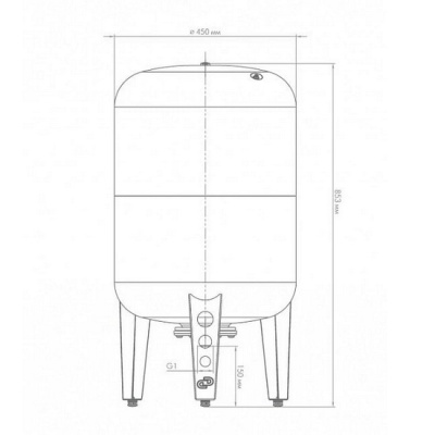 Гидроаккумулятор Джилекс ВПк 100 литров вертикальный синий