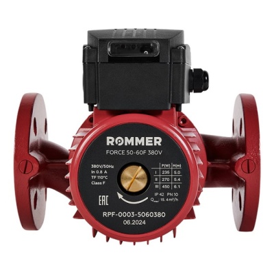 Насос циркуляционный ROMMER FORCE 50-60F 380 В фланцевый для отопления