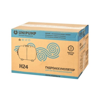 Гидроаккумулятор UNIPUMP 24 литра для водоснабжения из нержавеющей стали горизонтальный