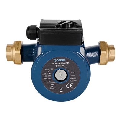Насос циркуляционный STOUT 25-80 180 для ГВС с латунными гайками
